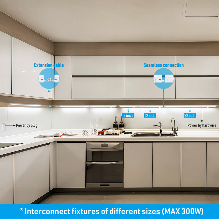 Hardwired under cabinet shop led lighting strips